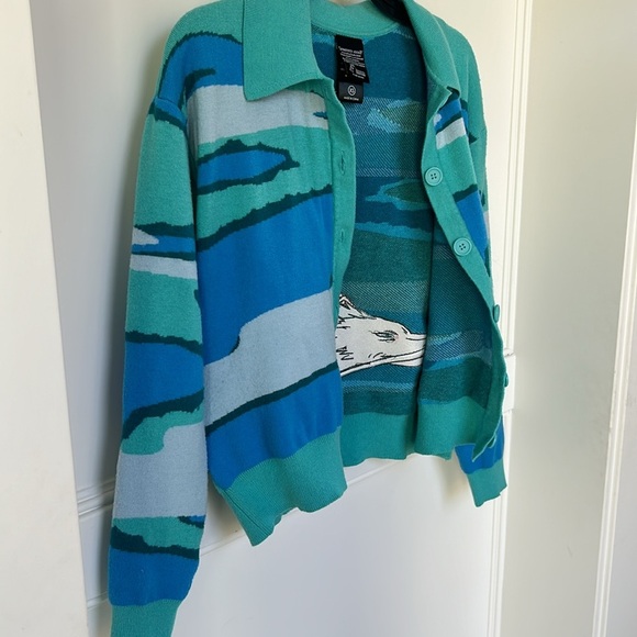 BoxLunch Studio Ghibli Spirited Away Chihiro & Haku Scenic Cardigan XS Juniors - Picture 11 of 12